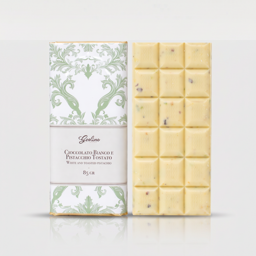 Tavoletta barocca cioccolato Bianco e Pistacchio – Goslino