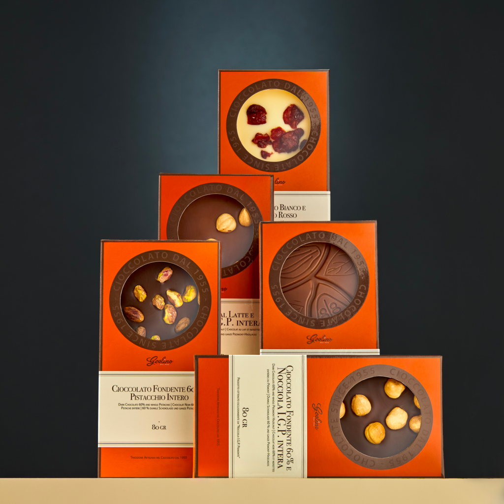 Tavoletta tradizionale cioccolato Fondente 60% e Pistacchio – dettaglio 1 – Goslino